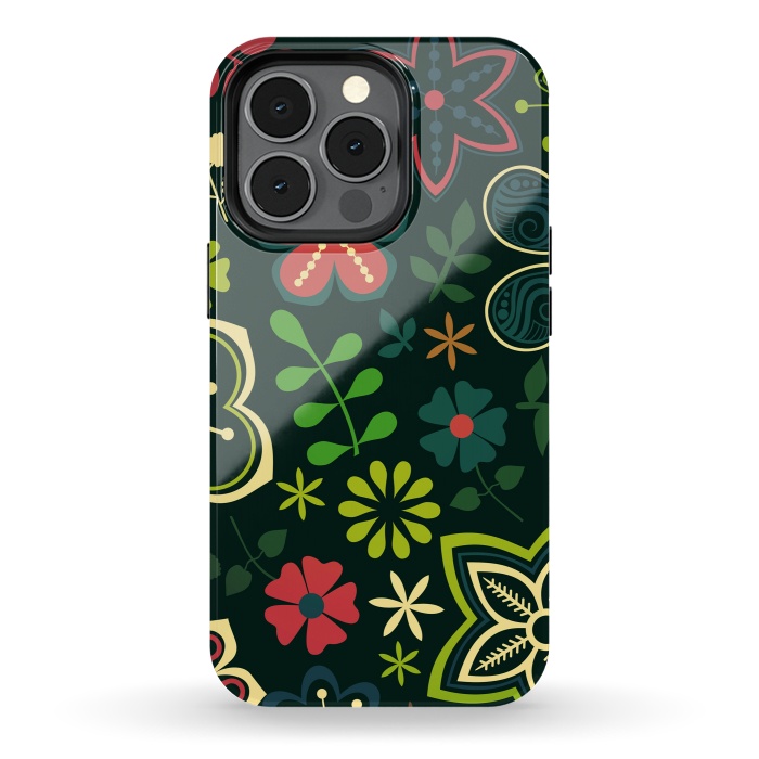 iPhone 13 pro StrongFit Seamless Flowers and Birds by ArtsCase