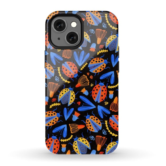 iPhone 13 mini StrongFit Moody Ladybird Botanical  by Tigatiga