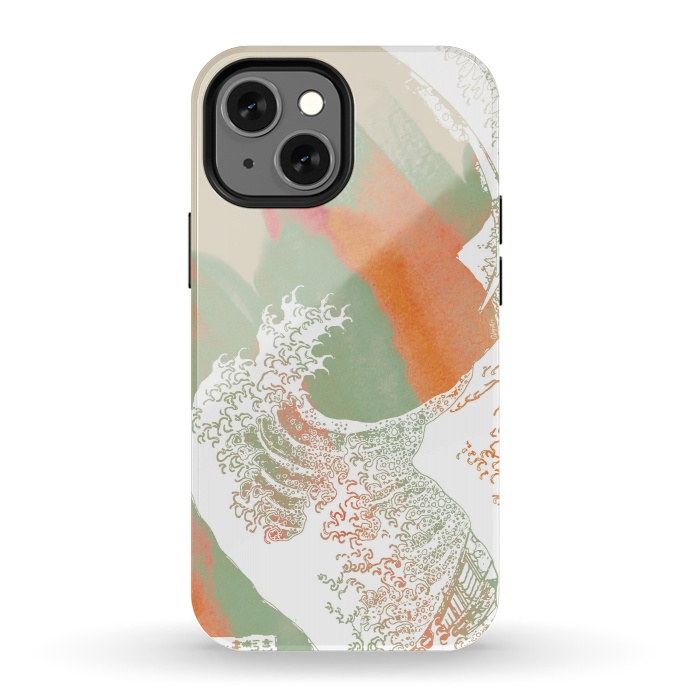 iPhone 13 mini StrongFit Calm into Great Wave Paint  I by ''CVogiatzi.