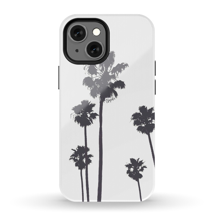 iPhone 13 mini StrongFit Palms & Sunset-Minimal B&W by ''CVogiatzi.