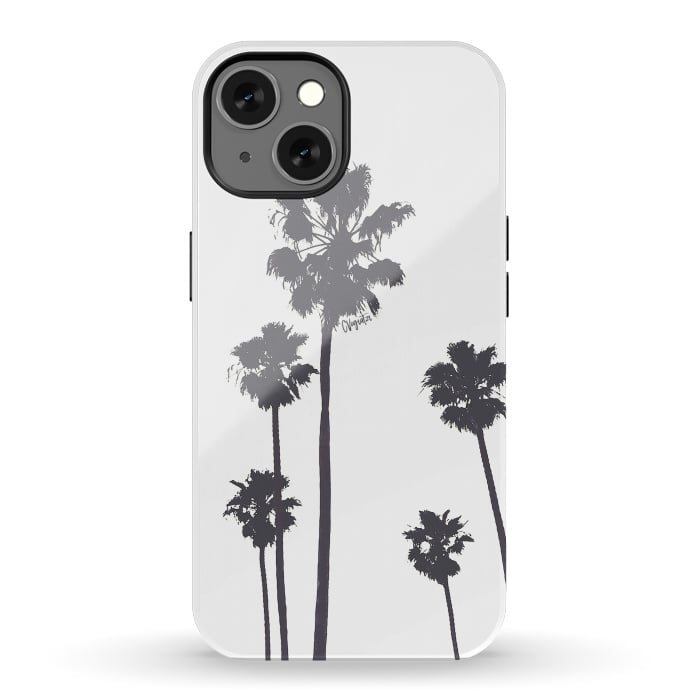 iPhone 13 StrongFit Palms & Sunset-Minimal B&W by ''CVogiatzi.
