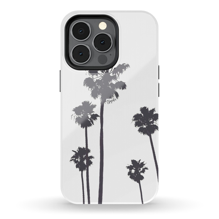 iPhone 13 pro StrongFit Palms & Sunset-Minimal B&W by ''CVogiatzi.