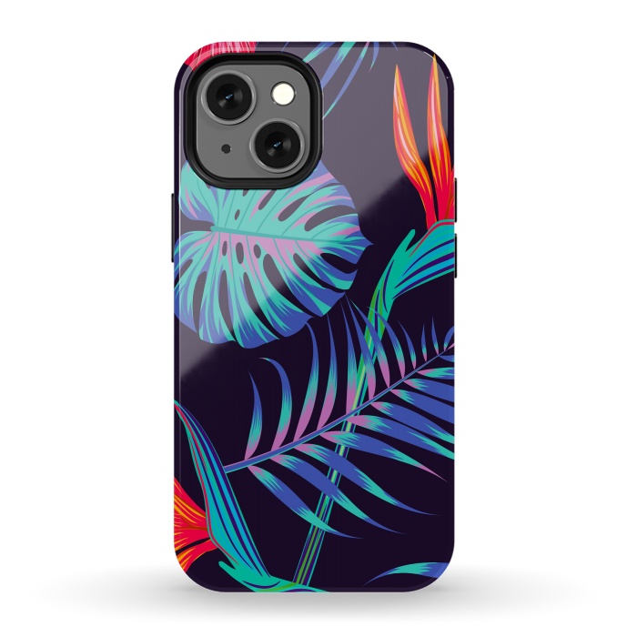 iPhone 13 mini StrongFit exotic leaves c by haroulita