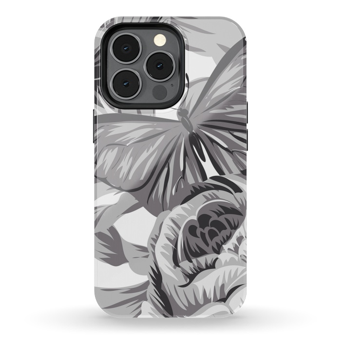 iPhone 13 pro StrongFit minimal floral butterfly by haroulita