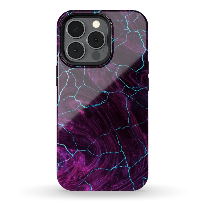 iPhone 13 pro StrongFit Metallic dark purple marble by Oana 
