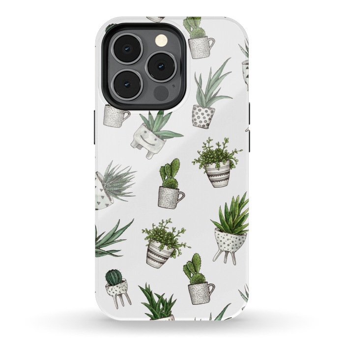 iPhone 13 pro StrongFit cute houseplants in pots by Alena Ganzhela