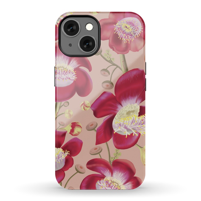 iPhone 13 StrongFit Cannonball Tree Pattern - Blush by Anis Illustration