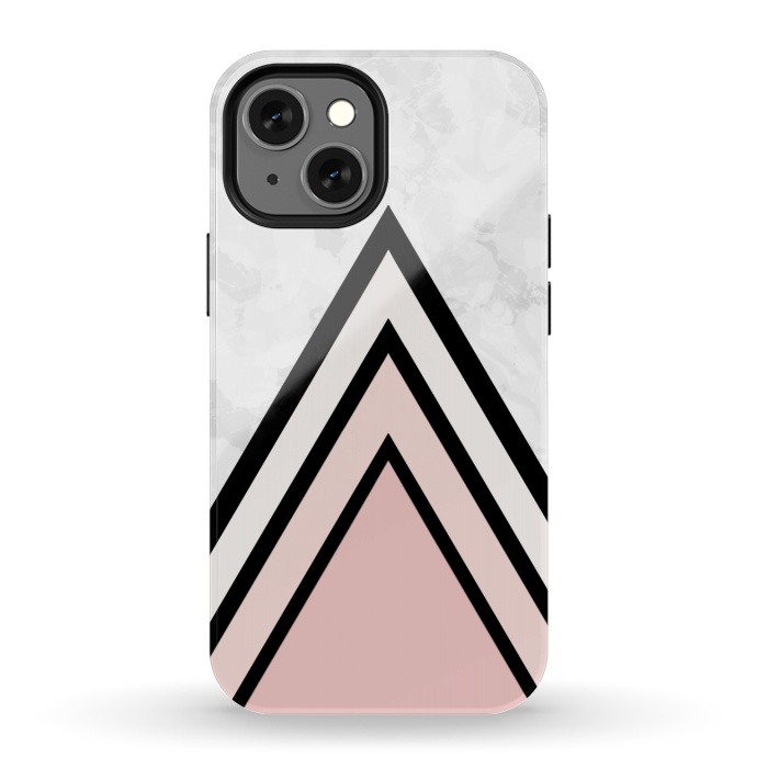 iPhone 13 mini StrongFit Black pink triangles by Jms