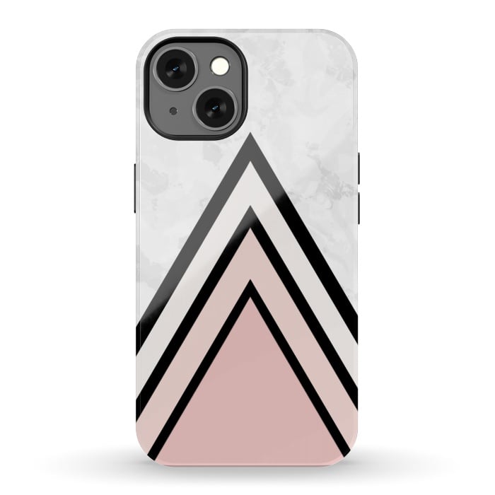 iPhone 13 StrongFit Black pink triangles by Jms