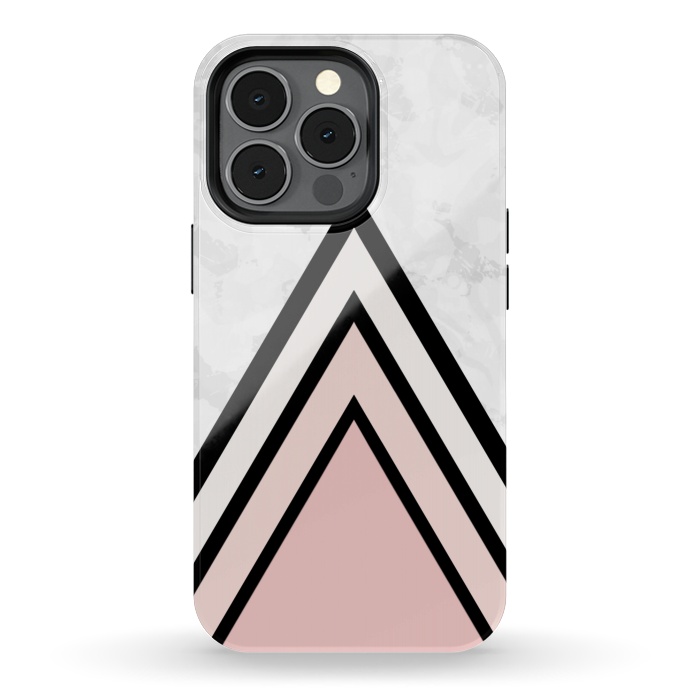 iPhone 13 pro StrongFit Black pink triangles by Jms