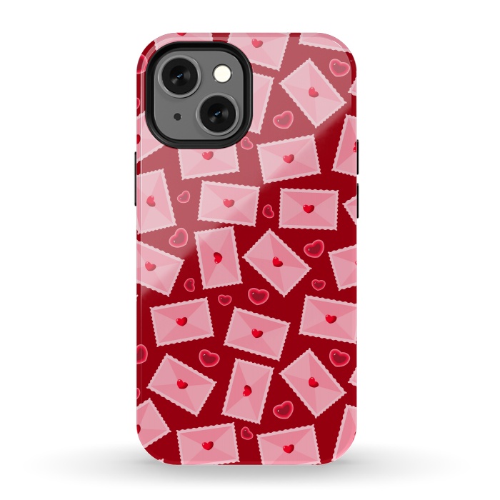 iPhone 13 mini StrongFit PINK LOVE LETTERS  by MALLIKA