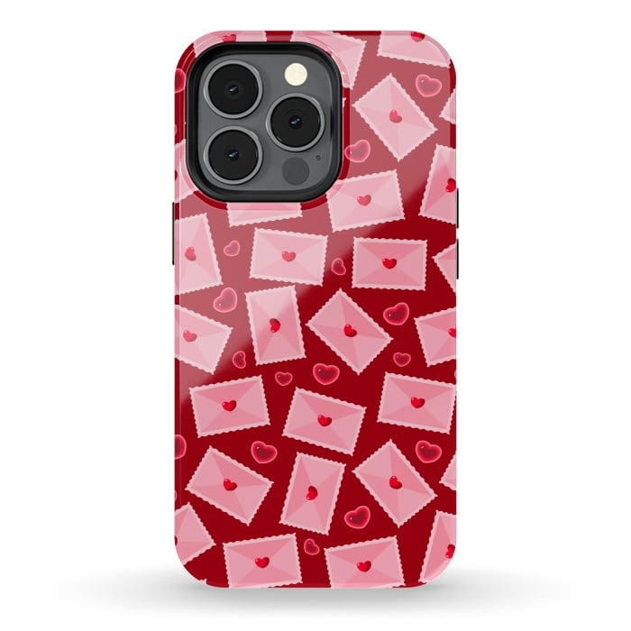 iPhone 13 pro StrongFit PINK LOVE LETTERS  by MALLIKA
