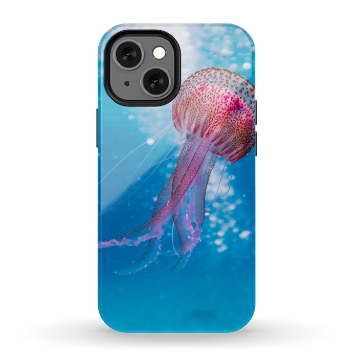 iPhone 13 mini StrongFit Shallow Focus Photo of Pink and Brown Jellyfish by Winston