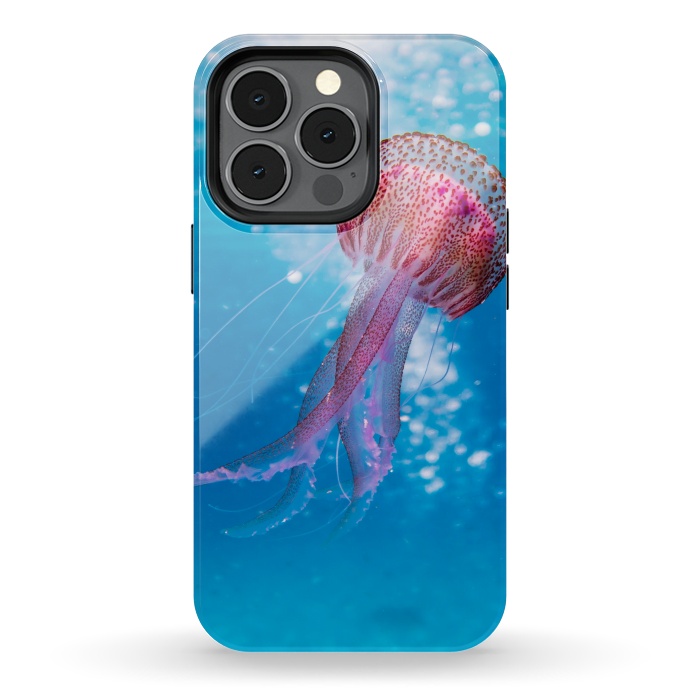 iPhone 13 pro StrongFit Shallow Focus Photo of Pink and Brown Jellyfish by Winston