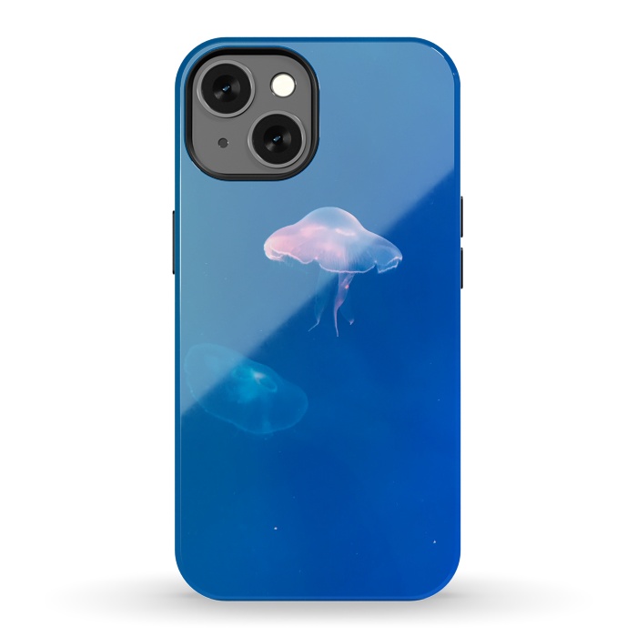 iPhone 13 StrongFit White Jellyfish in Blue Water by Winston