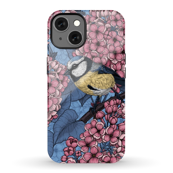 iPhone 13 StrongFit Tit bird in the lilac garden 2 by Katerina Kirilova