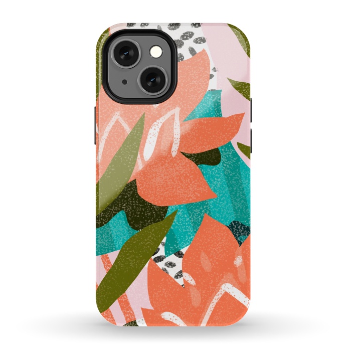 iPhone 13 mini StrongFit Forever in My Garden | Abstract Botanical Nature Plants Floral Painting | Quirky Modern Contemporary by Uma Prabhakar Gokhale