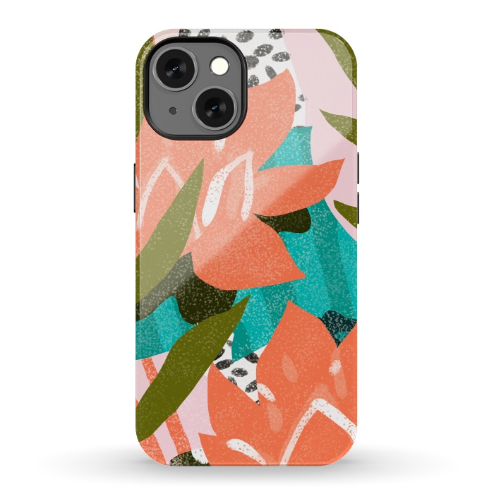 iPhone 13 StrongFit Forever in My Garden | Abstract Botanical Nature Plants Floral Painting | Quirky Modern Contemporary by Uma Prabhakar Gokhale