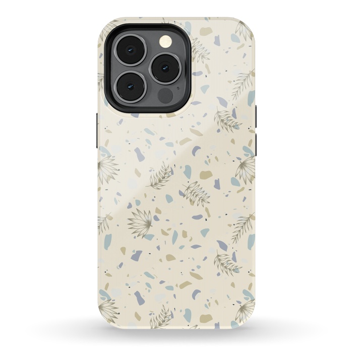iPhone 13 pro StrongFit Leaves on Terrazzo by Barlena