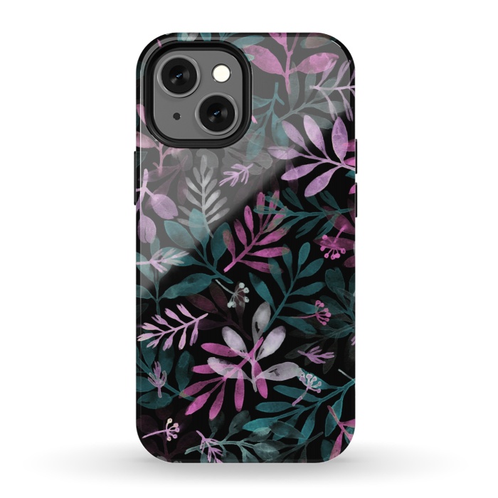 iPhone 13 mini StrongFit pink and green branches by Alena Ganzhela