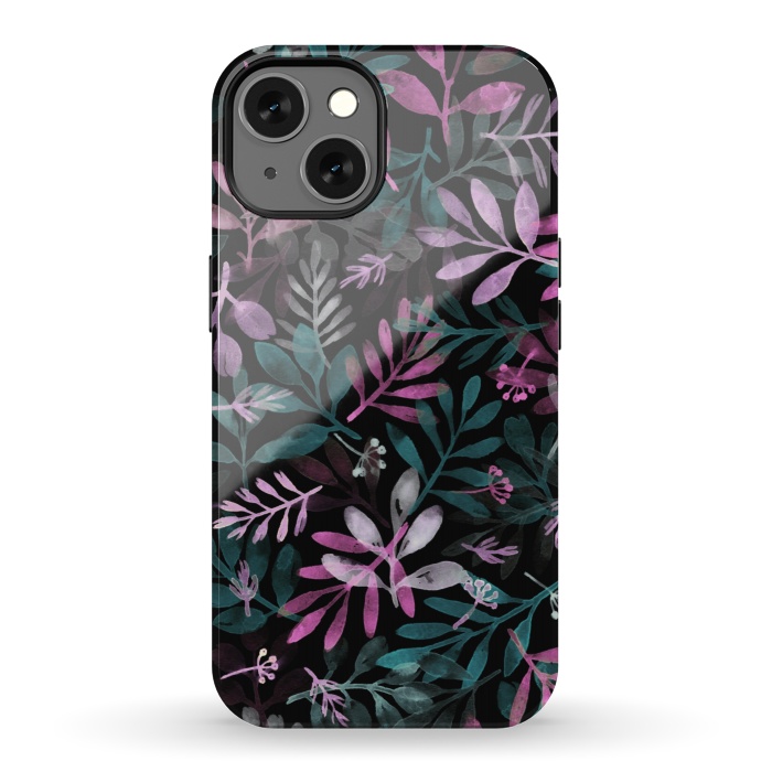 iPhone 13 StrongFit pink and green branches by Alena Ganzhela