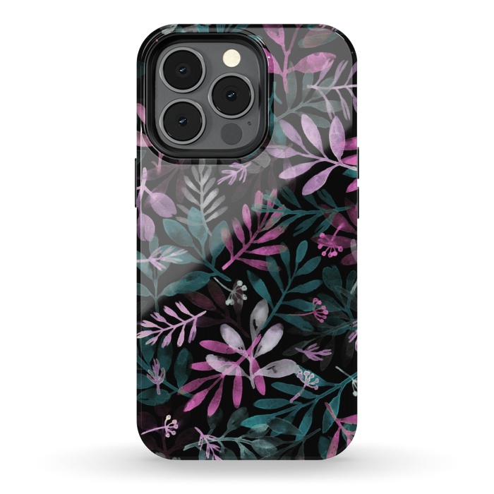 iPhone 13 pro StrongFit pink and green branches by Alena Ganzhela
