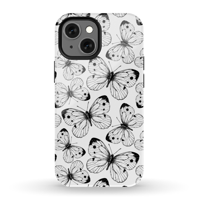 iPhone 13 mini StrongFit Cabbage butterfly pattern by Katerina Kirilova