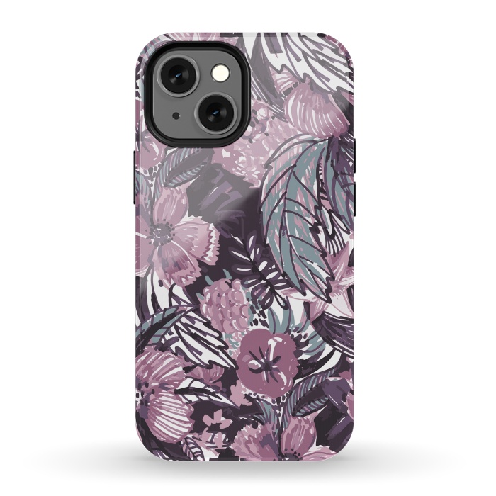 iPhone 13 mini StrongFit Modern sketched flower bouquet by Oana 