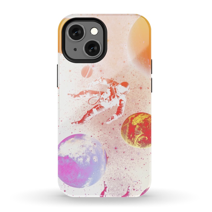 iPhone 13 mini StrongFit Astronaut in Space - Colorful gradient by Oana 