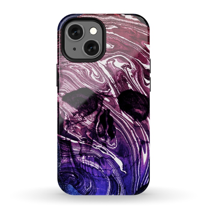 iPhone 13 mini StrongFit Gradient marble skull by Oana 