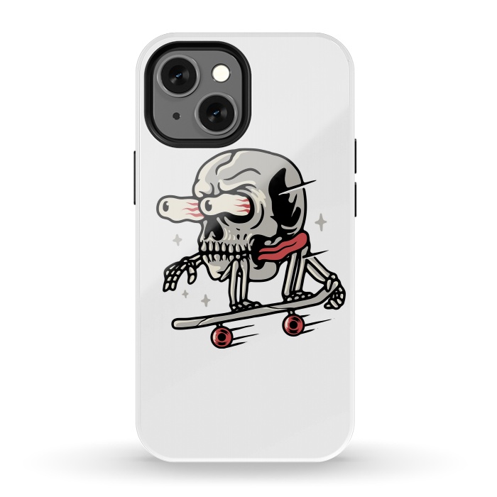 iPhone 13 mini StrongFit Skull Skateboarding by Afif Quilimo