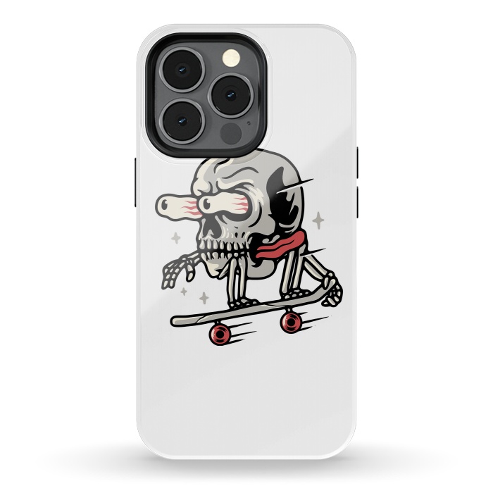 iPhone 13 pro StrongFit Skull Skateboarding by Afif Quilimo