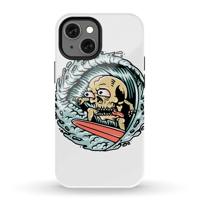 iPhone 13 mini StrongFit Skull Surfing by Afif Quilimo
