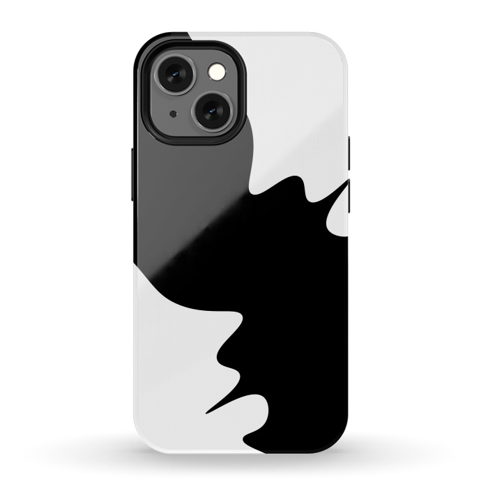 iPhone 13 mini StrongFit Black and White Minimal Art-I by Creativeaxle