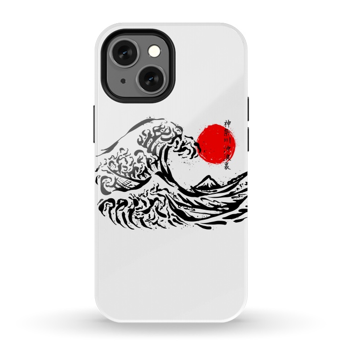iPhone 13 mini StrongFit The Great Wave off Kanagawa Ink by Afif Quilimo