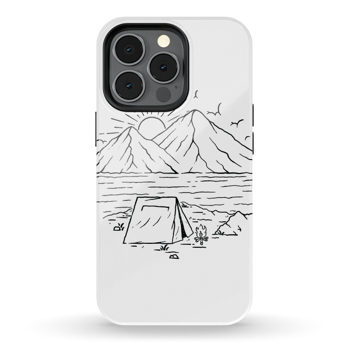 iPhone 13 pro StrongFit Camping Lake and Mountain by Afif Quilimo