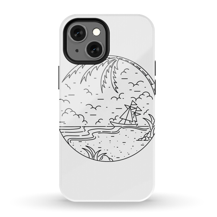 iPhone 13 mini StrongFit Beach and Ship by Afif Quilimo