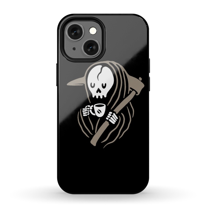 iPhone 13 mini StrongFit Grim Reaper Love Coffee by Afif Quilimo