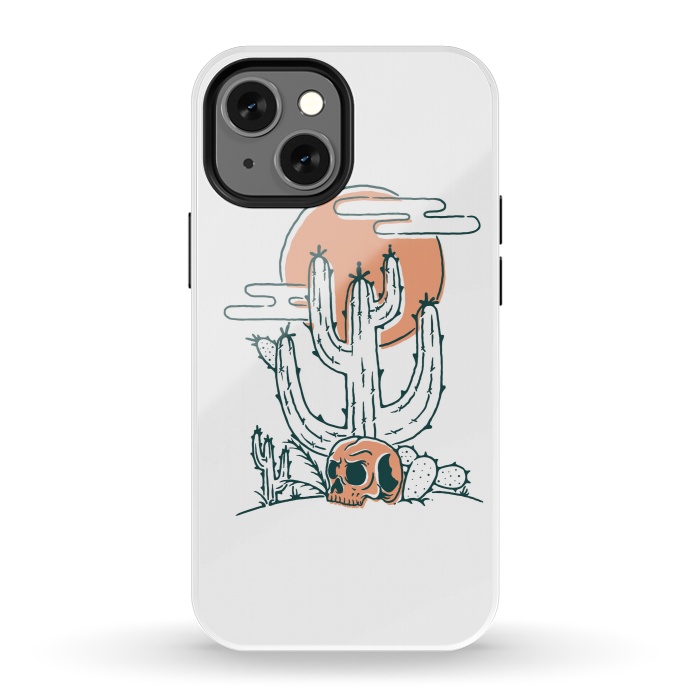 iPhone 13 mini StrongFit Skull and Cactus by Afif Quilimo