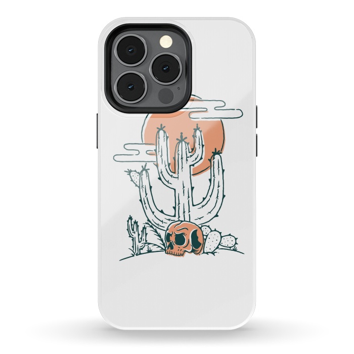 iPhone 13 pro StrongFit Skull and Cactus by Afif Quilimo