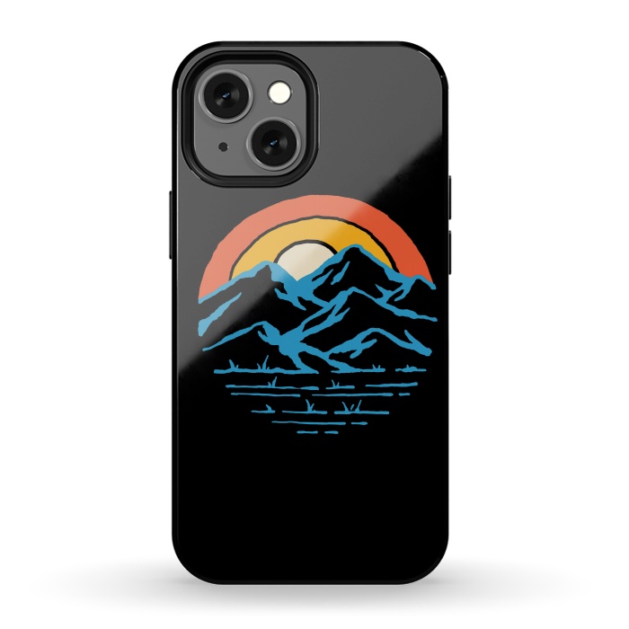 iPhone 13 mini StrongFit Mountain and Rainbow 1 by Afif Quilimo