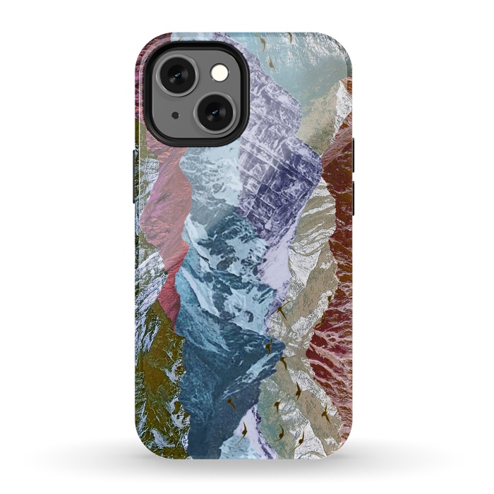 iPhone 13 mini StrongFit Modern mountain landscape collage art by Oana 