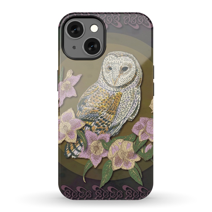 iPhone 13 StrongFit Owl & Hellebore by Lotti Brown