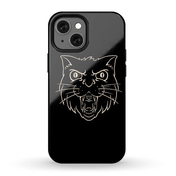 iPhone 13 mini StrongFit Angry Cat by Afif Quilimo