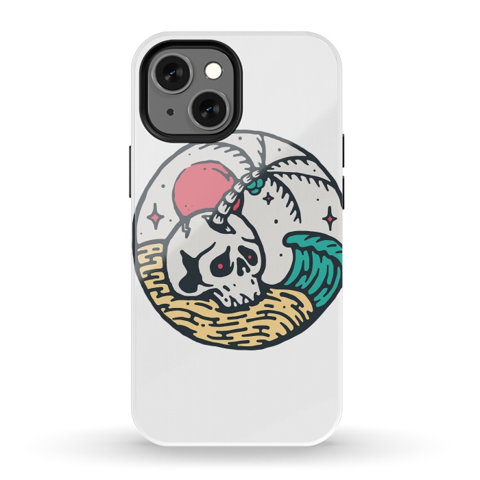 iPhone 13 mini StrongFit Skull and Beach by Afif Quilimo