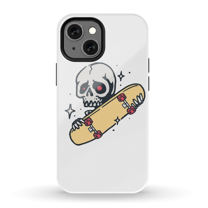 iPhone 13 mini StrongFit Skull Love Skateboard by Afif Quilimo