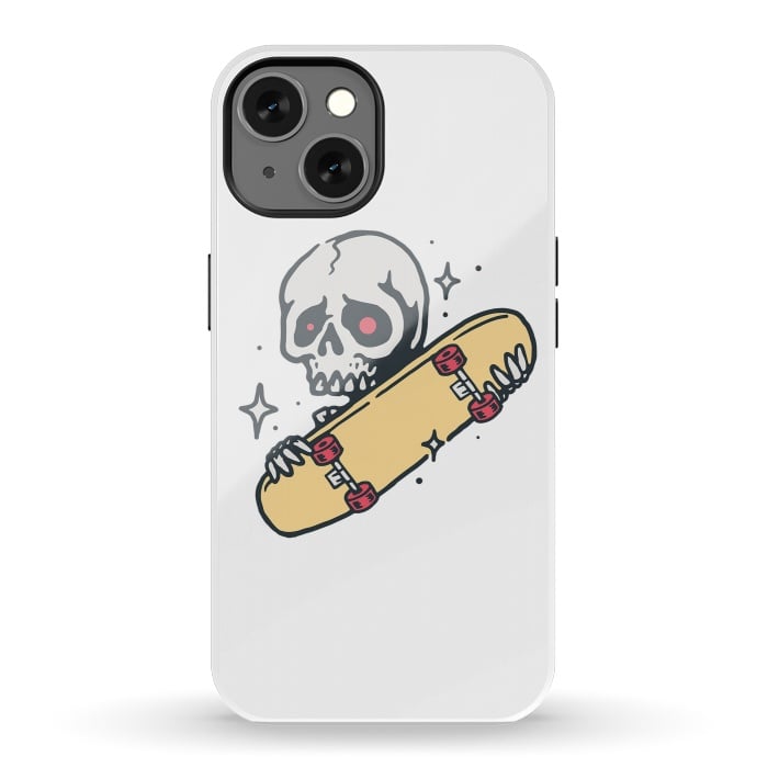 iPhone 13 StrongFit Skull Love Skateboard by Afif Quilimo