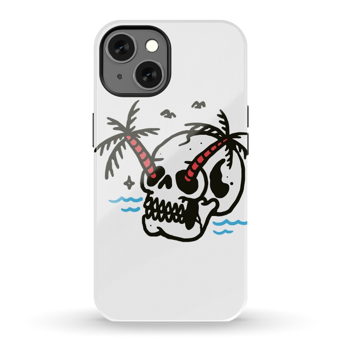 iPhone 13 StrongFit Skull Coconut Trees by Afif Quilimo