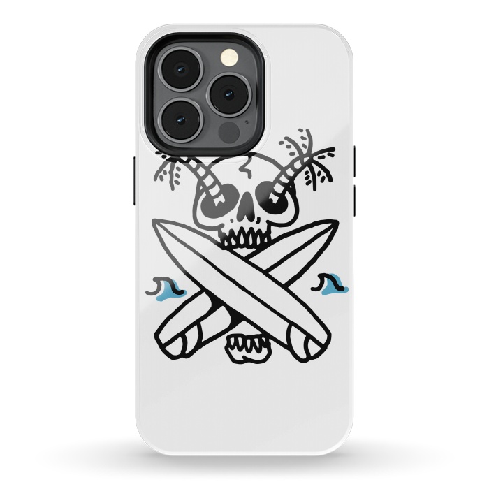 iPhone 13 pro StrongFit Skull Surf Beach by Afif Quilimo