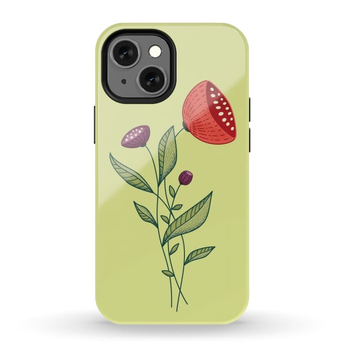 iPhone 13 mini StrongFit Spring Flowers Abstract Botanical Line Art by Boriana Giormova